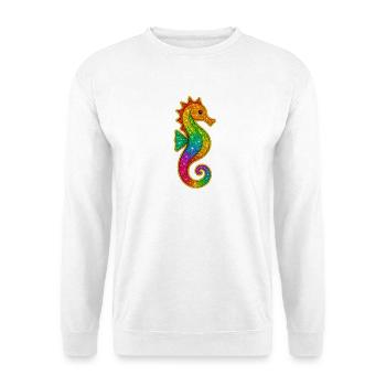 Regenbogen-Seepferdchen Schwimmabzeichen - Unisex Pullover - Weiß - Vorne