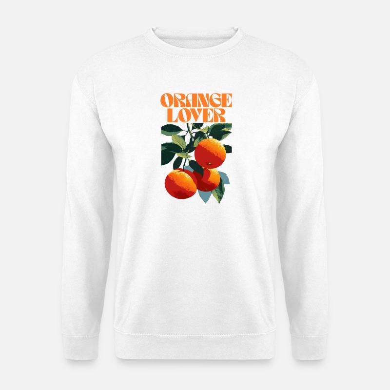 Orange Lover Frucht Illustration - Unisex Pullover - Weiß