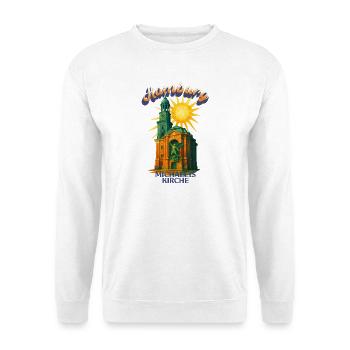 Hamburg Michel Shirt – St. Michaelis Kirche Retro  - Unisex Pullover - Weiß - Vorne