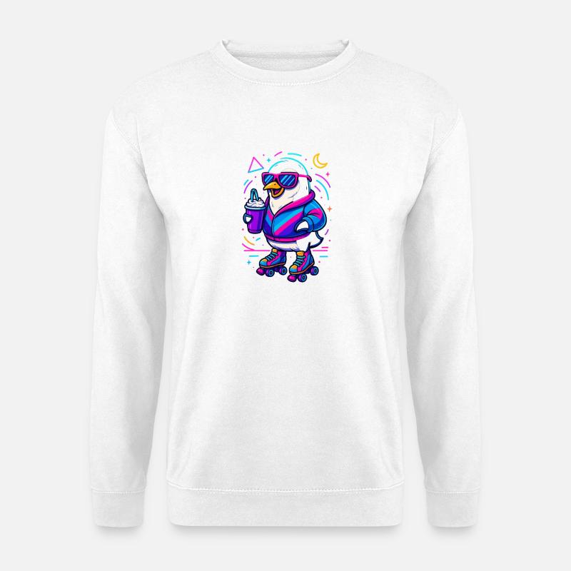 Roller Pinguin - Unisex Pullover - Weiß