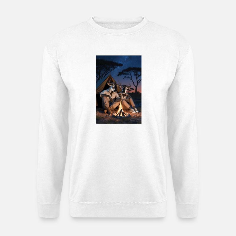 Wildebeest Humanoid Pair - Unisex Sweatshirt - white