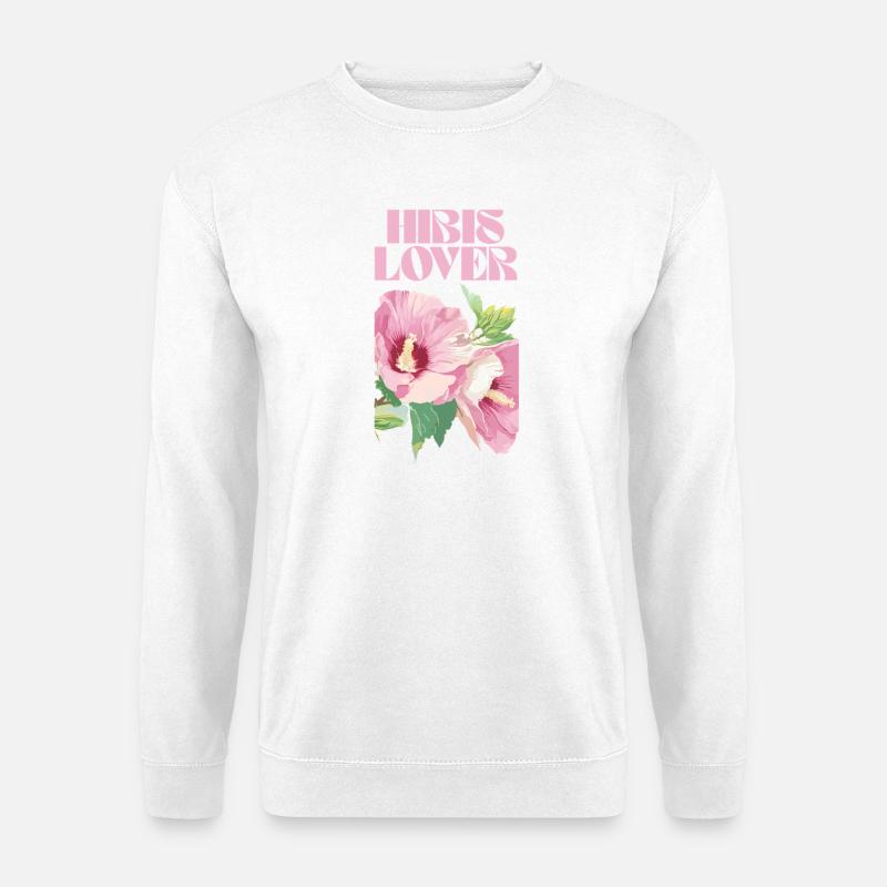 Hibis Lover Blumendesign - Unisex Pullover - Weiß