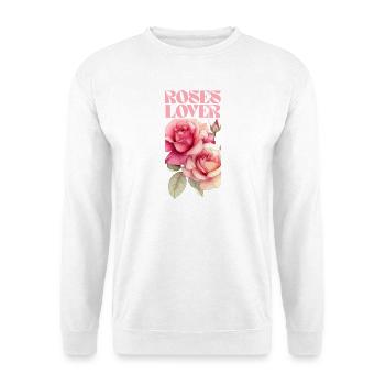 Elegantes rosa rosa Blumendesign - Unisex Pullover - Weiß - Vorne