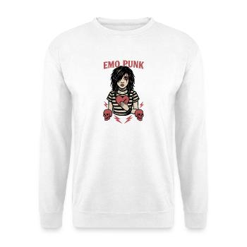 Emo Punk Herzschmerz Illustration - Unisex Pullover - Weiß - Vorne