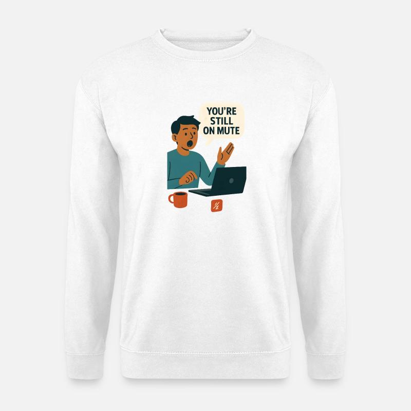 Mute Status Speech Bubble Graphic - Unisex Sweatshirt - white