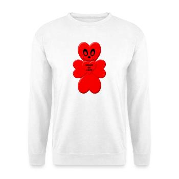 Heart Cookie Animal with Love Message - Unisex Sweatshirt - white - Front