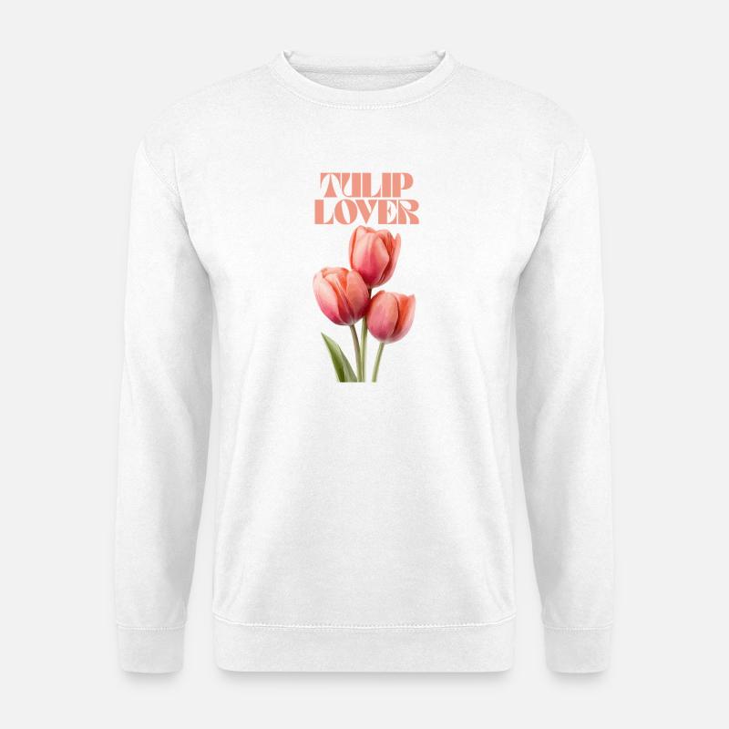 Tulip Lover Blumen Modedesign - Unisex Pullover - Weiß