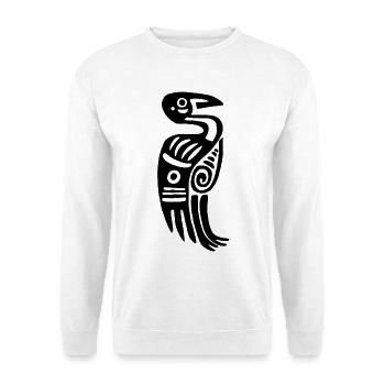 Oiseau tribal noir - Sweat-shirt Unisexe - blanc - Devant
