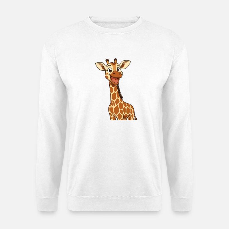 Happy giraffe with smiling expression - Unisex Sweatshirt - white