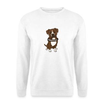 Sad Dog Portrait with Collar - Unisex Sweatshirt - white - Front