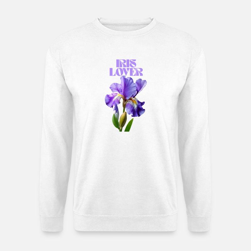 Fleur d’iris violet design botanique - Sweat-shirt Unisexe - blanc