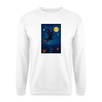 Halloween süße pixel Katze - Unisex Pullover - Weiß - Vorne