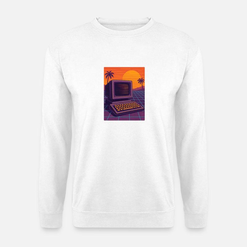 Retro Futuristische Sunset Ästhetik  - Unisex Pullover - Weiß
