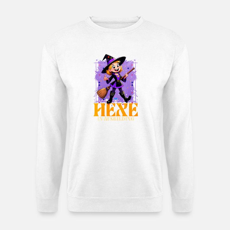 Witch in training with magic wand - Unisex Sweatshirt - white