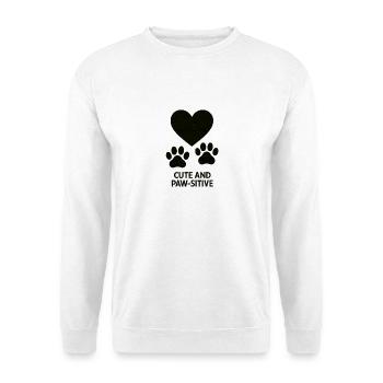 Herz und Pfoten Liebe Design - Unisex Pullover - Weiß - Vorne