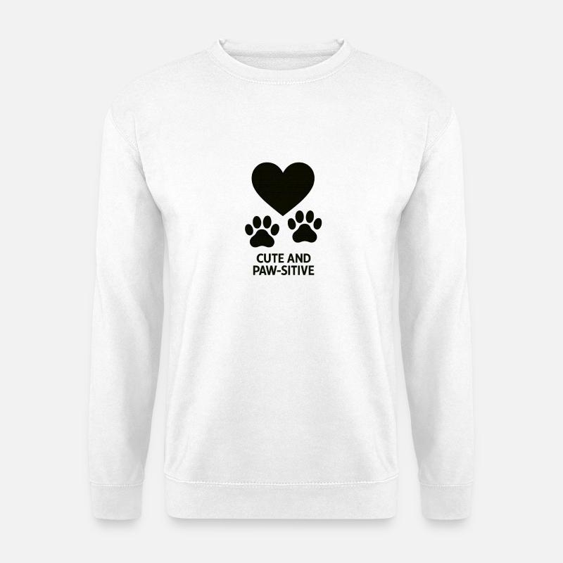 Herz und Pfoten Liebe Design - Unisex Pullover - Weiß
