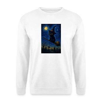 Halloween Cute Cat Starry Night - Unisex Sweatshirt - white - Front