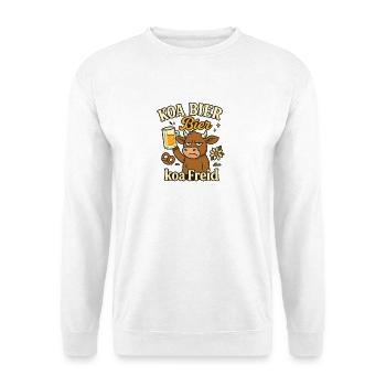 Koa Bier- koa Freid Lustiges Kuh Trachten Shirt - Unisex Pullover - Weiß - Vorne