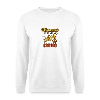 Blosmusik is mei Cardio Lustiges Trachten Shirt - Unisex Sweatshirt - white - Front