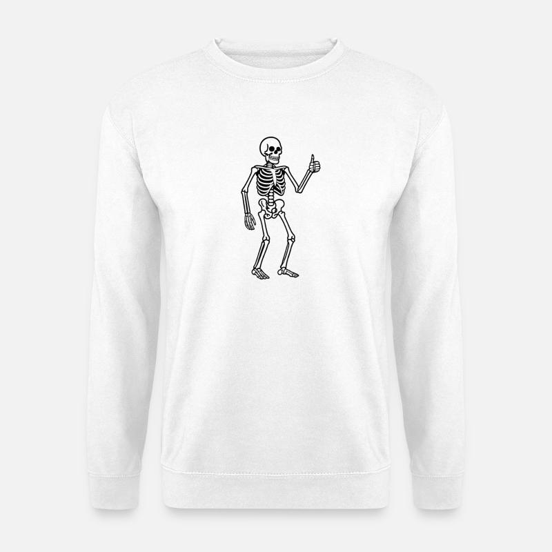 Glowing skeleton in retro style - Unisex Sweatshirt - white