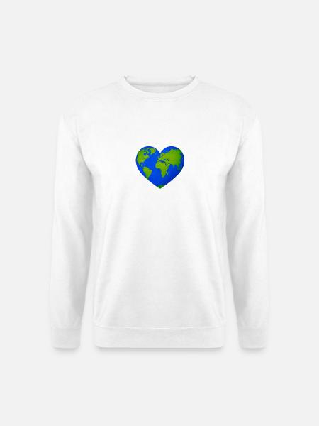 Weltherz in Herzform - Unisex Pullover - Weiß