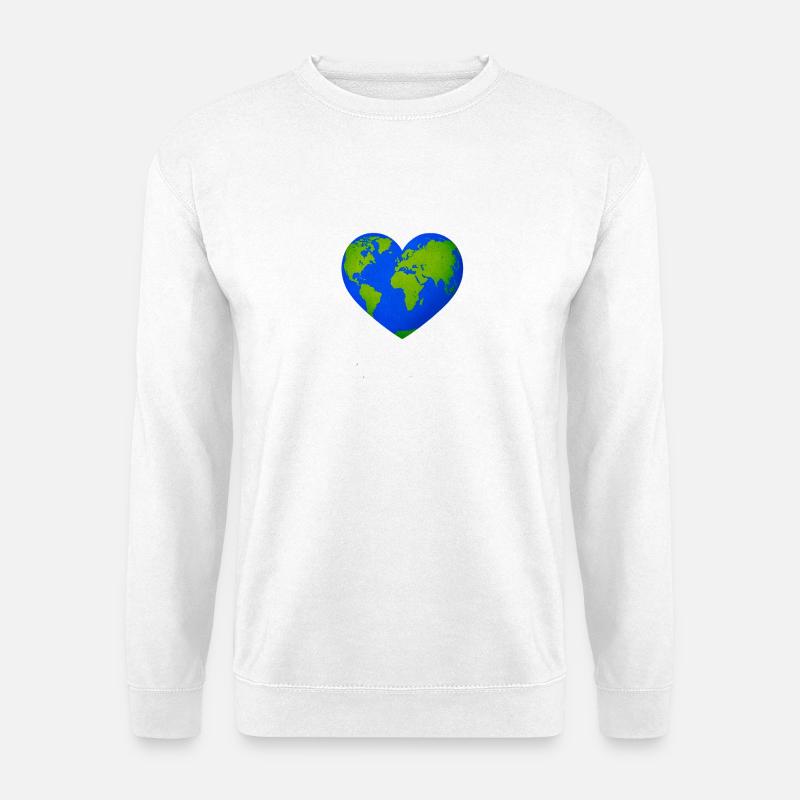 Weltherz in Herzform - Unisex Pullover - Weiß