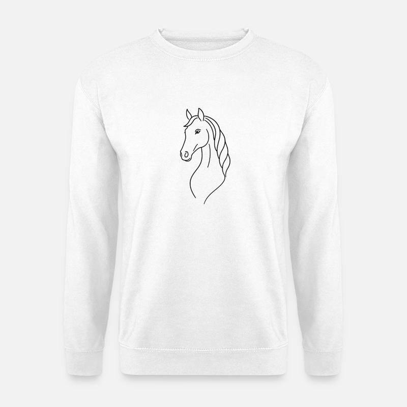 Eleganter Silhouetten-Pferd - Unisex Pullover - Weiß