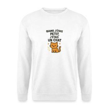 Chat mignon chaton quand j'étais petit - Sweat-shirt Unisexe - blanc - Devant