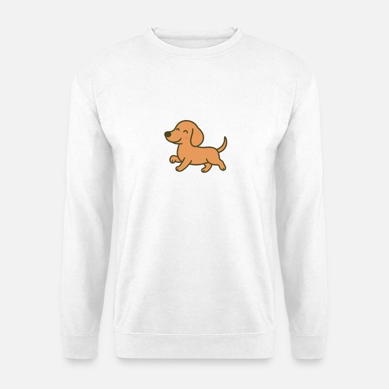 Fröhlicher Welpenlauf Cartoon-Design - Unisex Pullover - Weiß