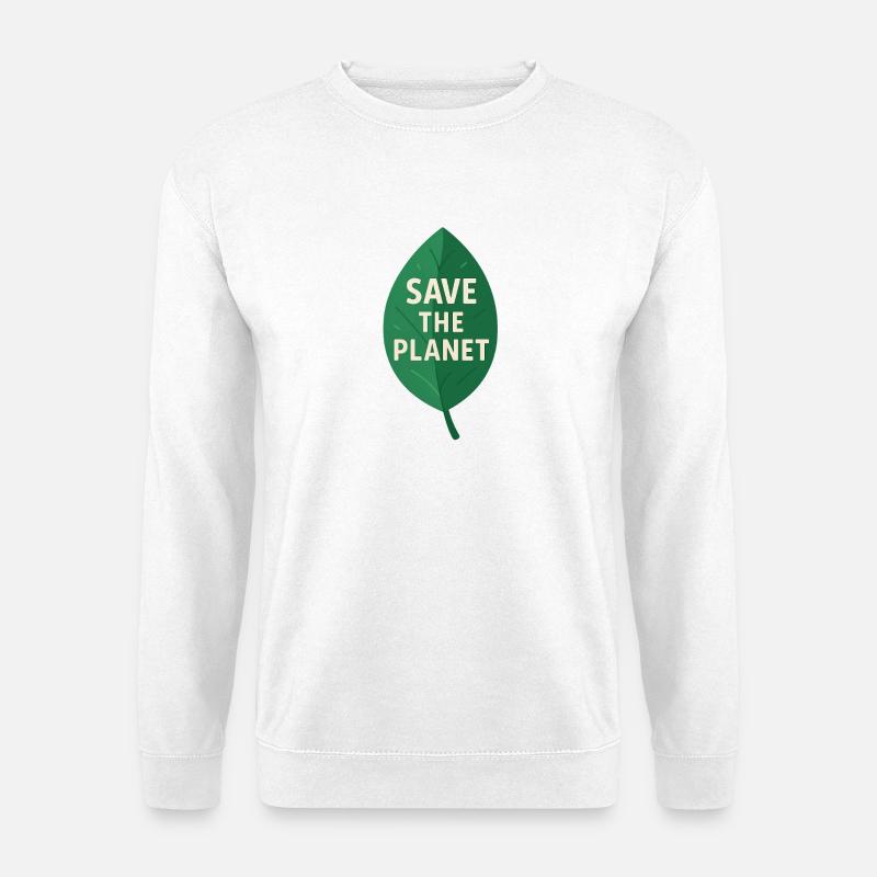 Öko-Leaf Save the Planet Design - Unisex Pullover - Weiß