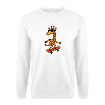 Girafe de skateboard élégante avec des lunettes de soleil - Sweat-shirt Unisexe - blanc - Devant
