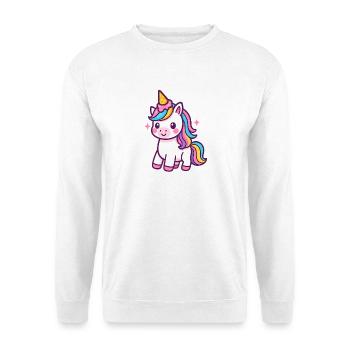 Licorne colorée avec crinière arc-en-ciel - Sweat-shirt Unisexe - blanc - Devant