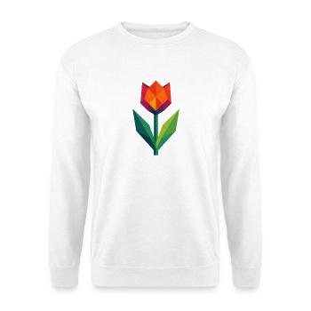 Tulpe | bunt geometrisch - Unisex Pullover - Weiß - Vorne