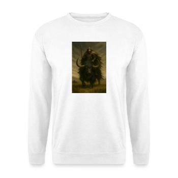 Guerrier ancien sur un yak noir puissant - Sweat-shirt Unisexe - blanc - Devant