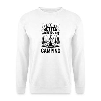 Camping Outdore Saying Camper - Unisex Pullover - Weiß - Vorne