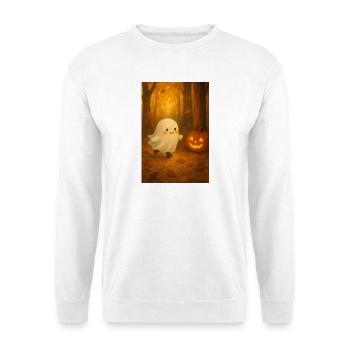 Minimalistischer Halloween Geist - Unisex Pullover - Weiß - Vorne