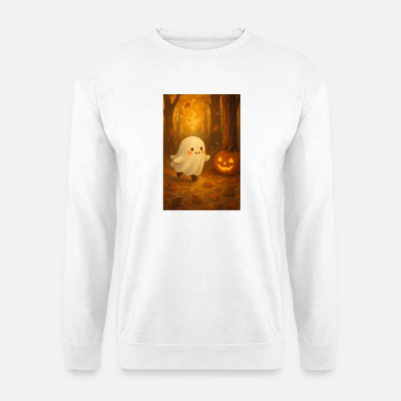 Minimalistischer Halloween Geist - Unisex Pullover - Weiß
