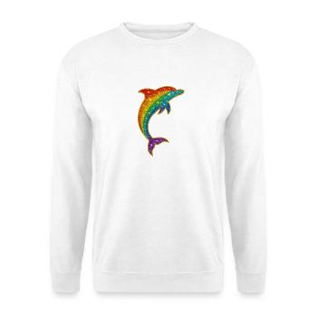 Glittering Rainbow Dolphin - Unisex Sweatshirt - white - Front