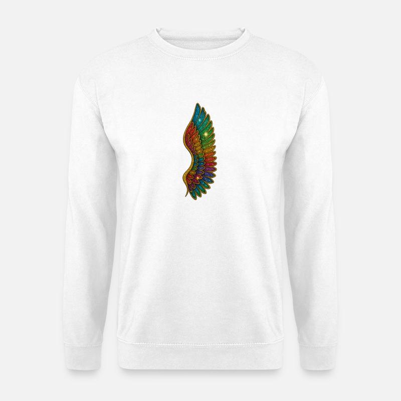 Regenbogen Glitzerflügel - Unisex Pullover - Weiß