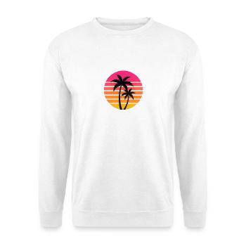 Sunset Palm Trees Silhouette Retro - Unisex Sweatshirt - white - Front
