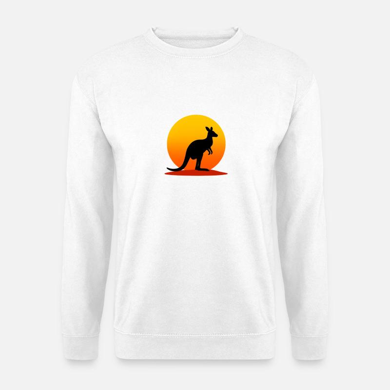 Känguru Outback Sunset – Australien Shirt - Unisex Pullover - Weiß