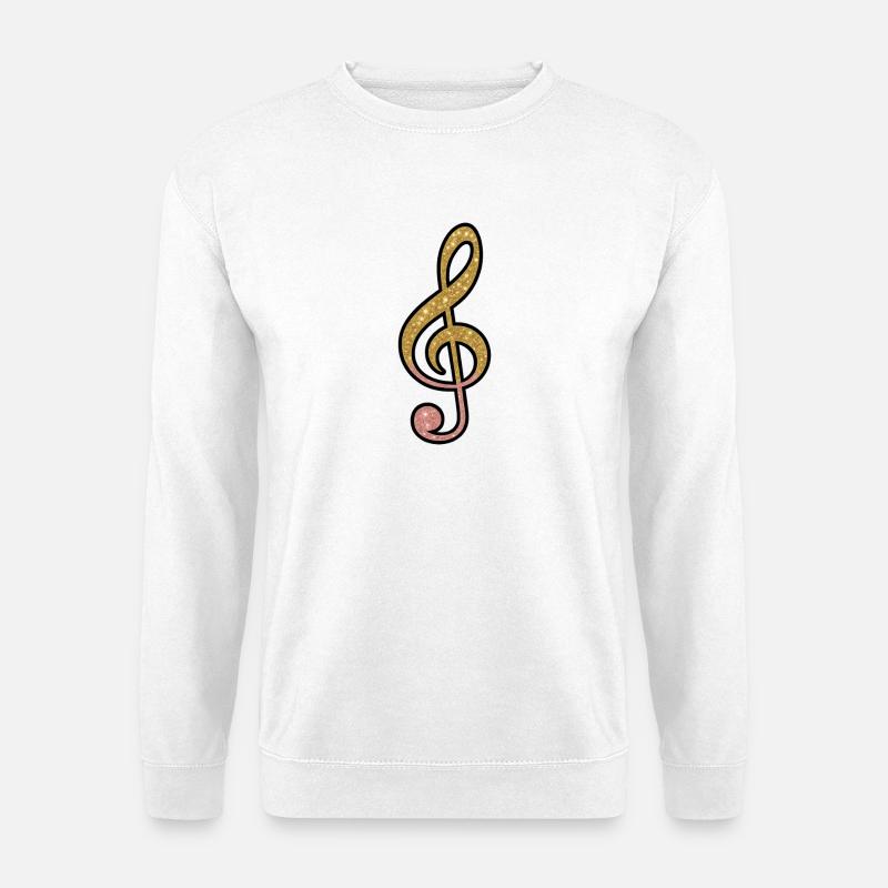 Goldglitzer Notenschlüssel - Unisex Pullover - Weiß
