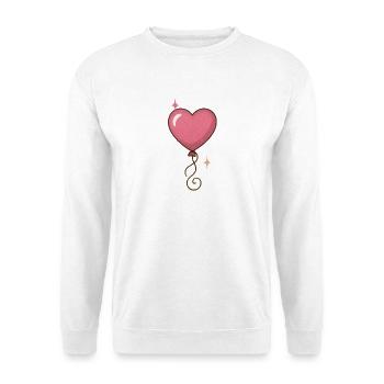 Glitzerherz Ballon Muster - Unisex Pullover - Weiß - Vorne