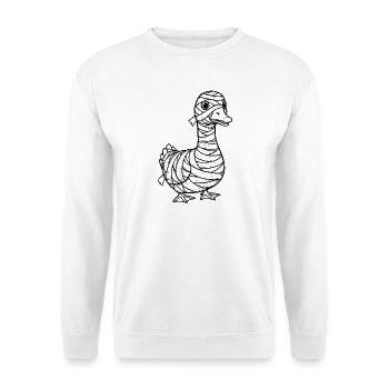 A funny duck is dressed as a mummy - Unisex Sweatshirt - white - Front