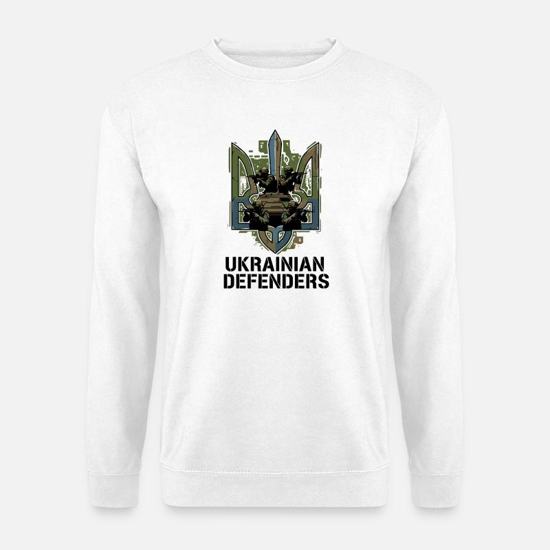 Emblem der ukrainischen Verteidiger - Unisex Pullover - Weiß