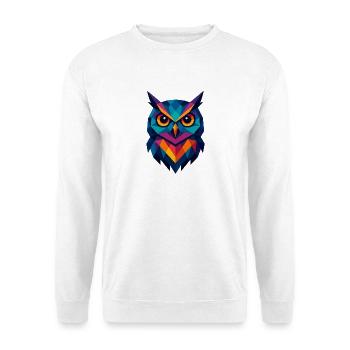 Eule | Eulenkopf Print - Unisex Pullover - Weiß - Vorne