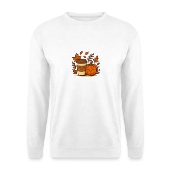 Autumn coffee with pumpkin - Unisex Sweatshirt - white - Front