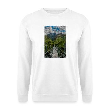 Pfad durch grüne Berglandschaft - Unisex Pullover - Weiß - Vorne