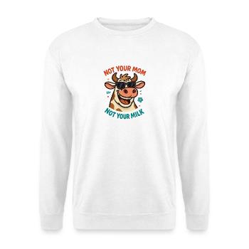 Vache avec des lunettes de soleil – Pas ton lait - Sweat-shirt Unisexe - blanc - Devant