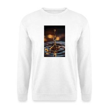 Goutte d’eau dorée Splash - Sweat-shirt Unisexe - blanc - Devant